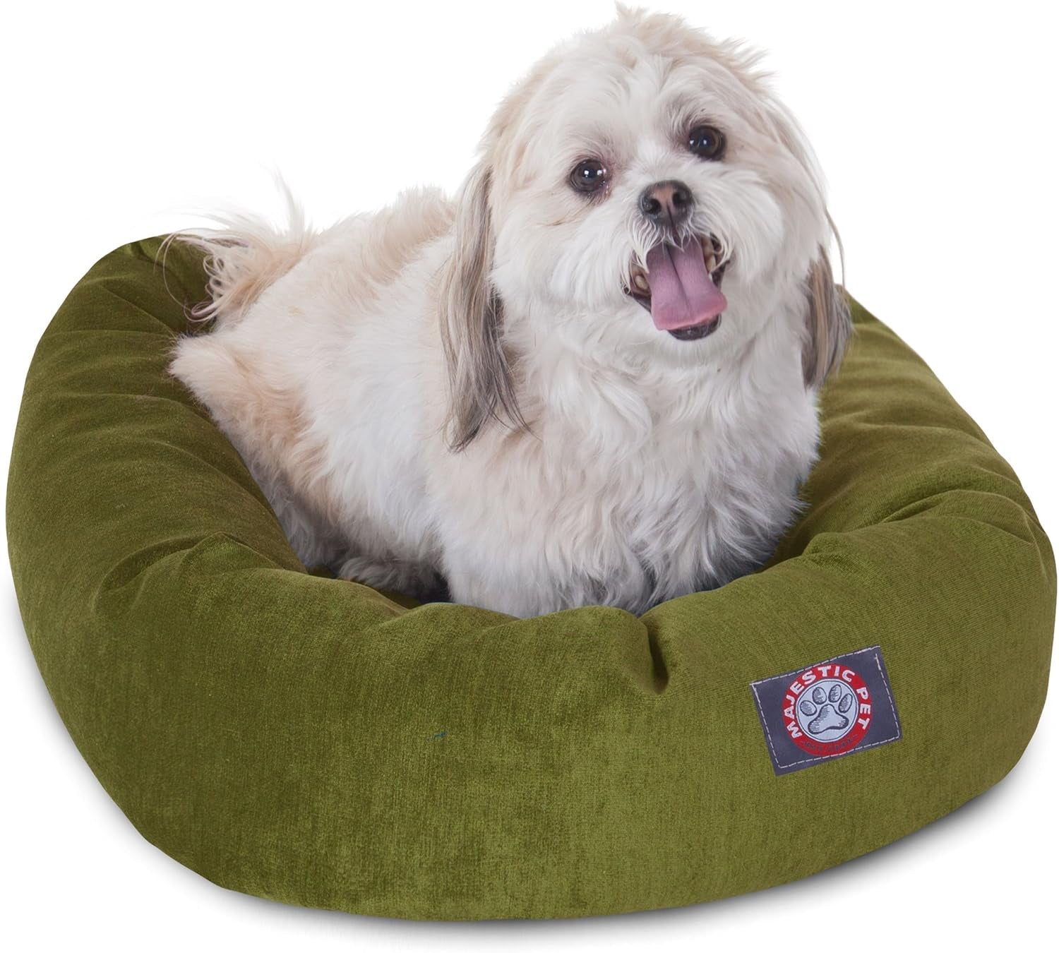 52 Inch Micro Velvet Calming Dog Bed Washable – Cozy Soft round Dog Bed with Spine for Head Support - Fluffy Donut Puppy Mat 52X35X11 (Inch) X- Large – Azure