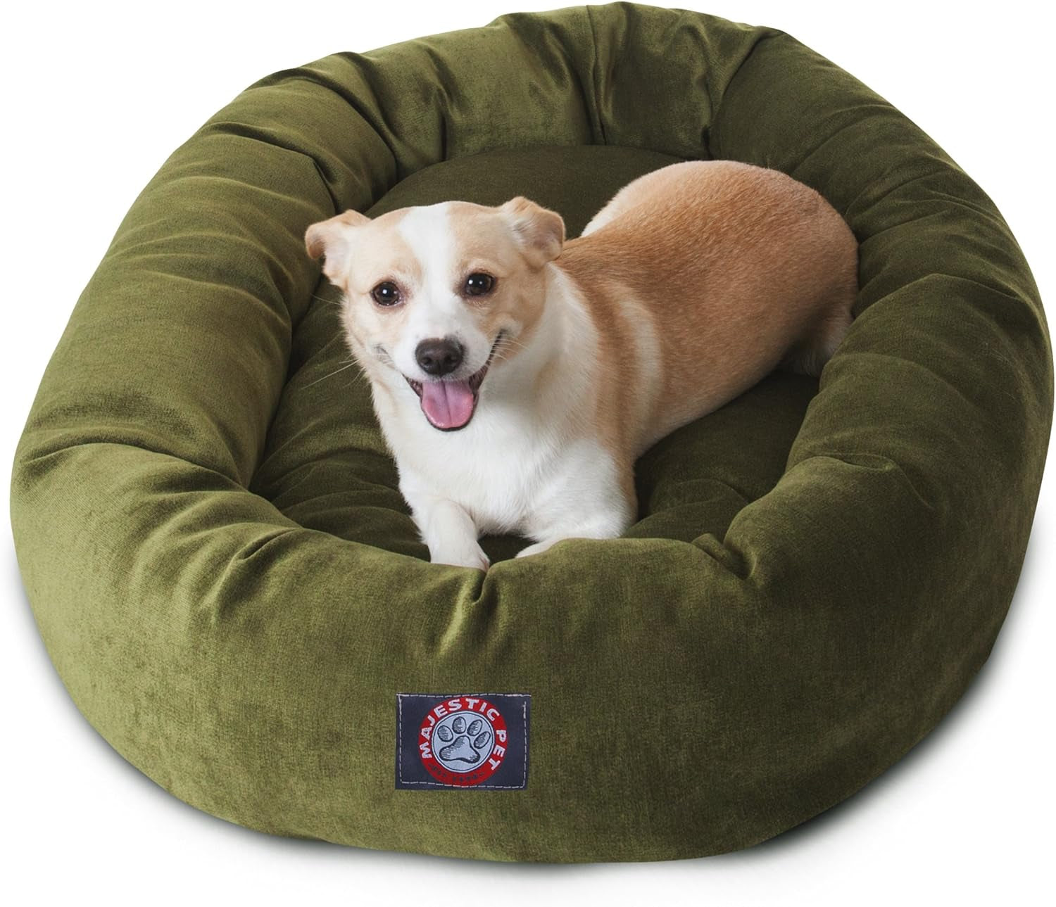 52 Inch Micro Velvet Calming Dog Bed Washable – Cozy Soft round Dog Bed with Spine for Head Support - Fluffy Donut Puppy Mat 52X35X11 (Inch) X- Large – Azure