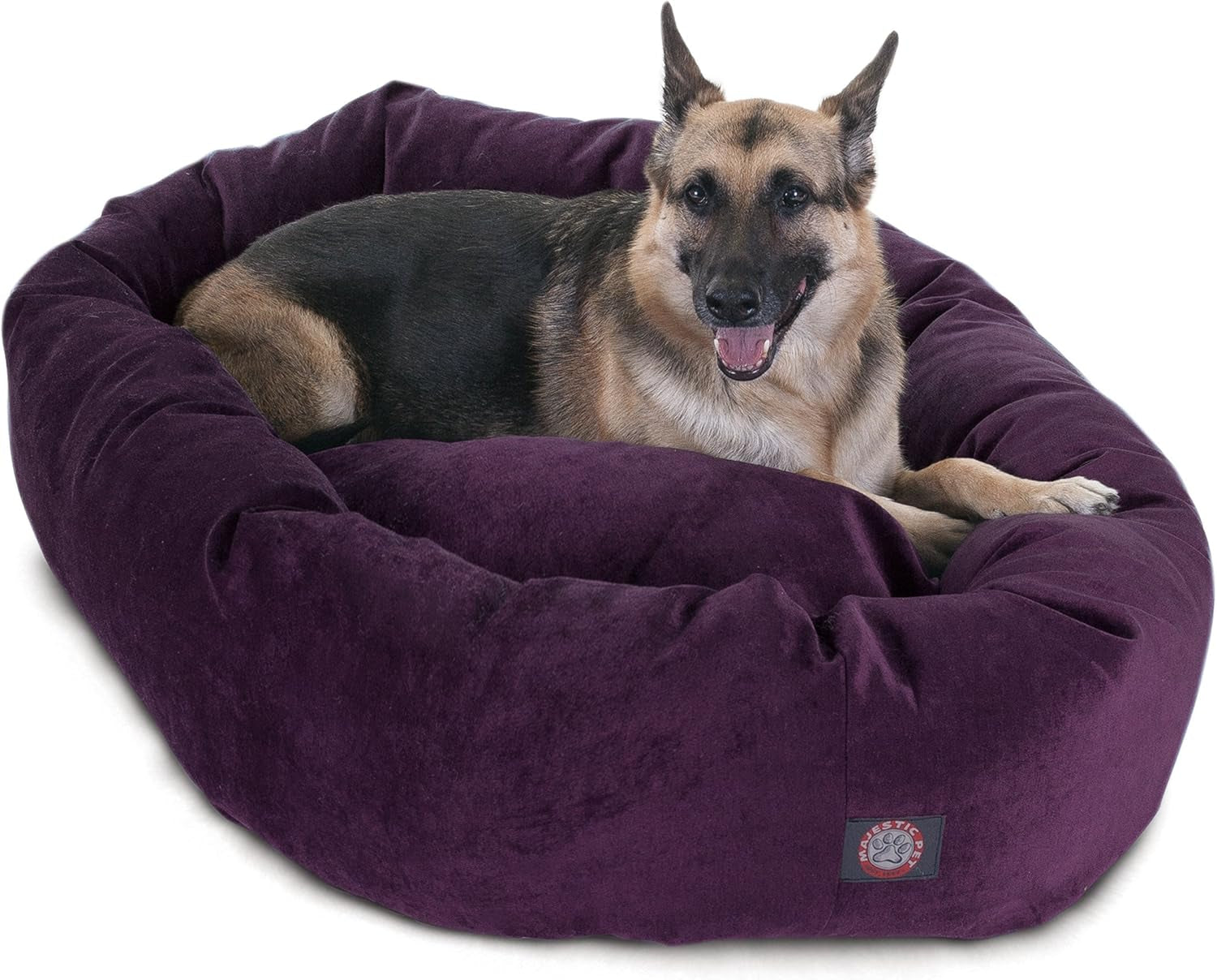 52 Inch Micro Velvet Calming Dog Bed Washable – Cozy Soft round Dog Bed with Spine for Head Support - Fluffy Donut Puppy Mat 52X35X11 (Inch) X- Large – Azure