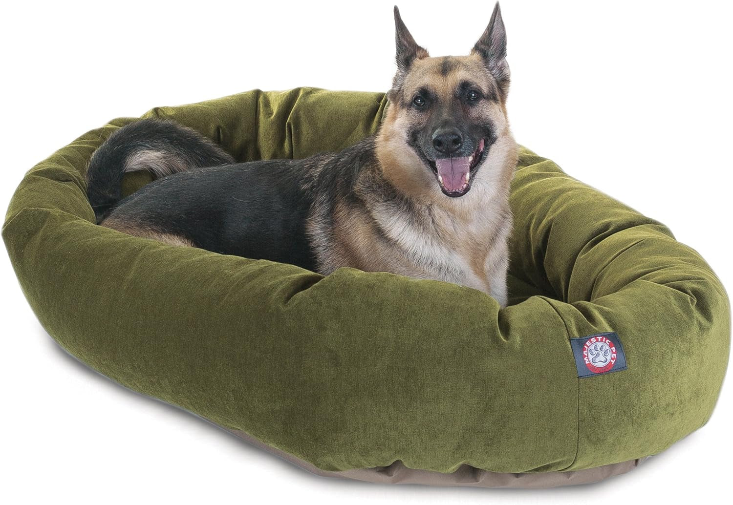 52 Inch Micro Velvet Calming Dog Bed Washable – Cozy Soft round Dog Bed with Spine for Head Support - Fluffy Donut Puppy Mat 52X35X11 (Inch) X- Large – Azure