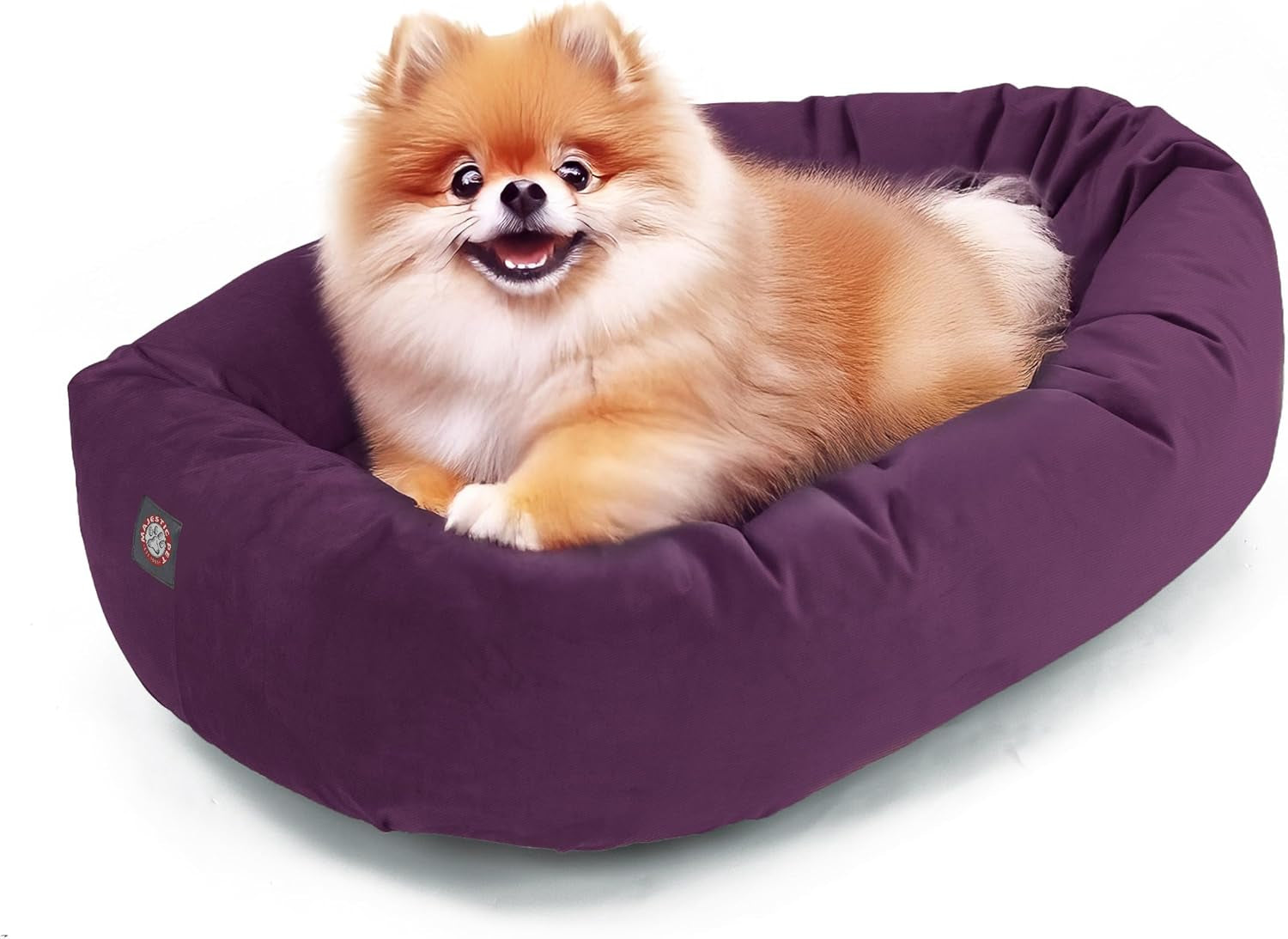 52 Inch Micro Velvet Calming Dog Bed Washable – Cozy Soft round Dog Bed with Spine for Head Support - Fluffy Donut Puppy Mat 52X35X11 (Inch) X- Large – Azure