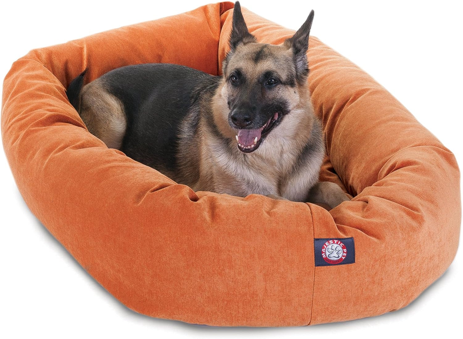 52 Inch Micro Velvet Calming Dog Bed Washable – Cozy Soft round Dog Bed with Spine for Head Support - Fluffy Donut Puppy Mat 52X35X11 (Inch) X- Large – Azure