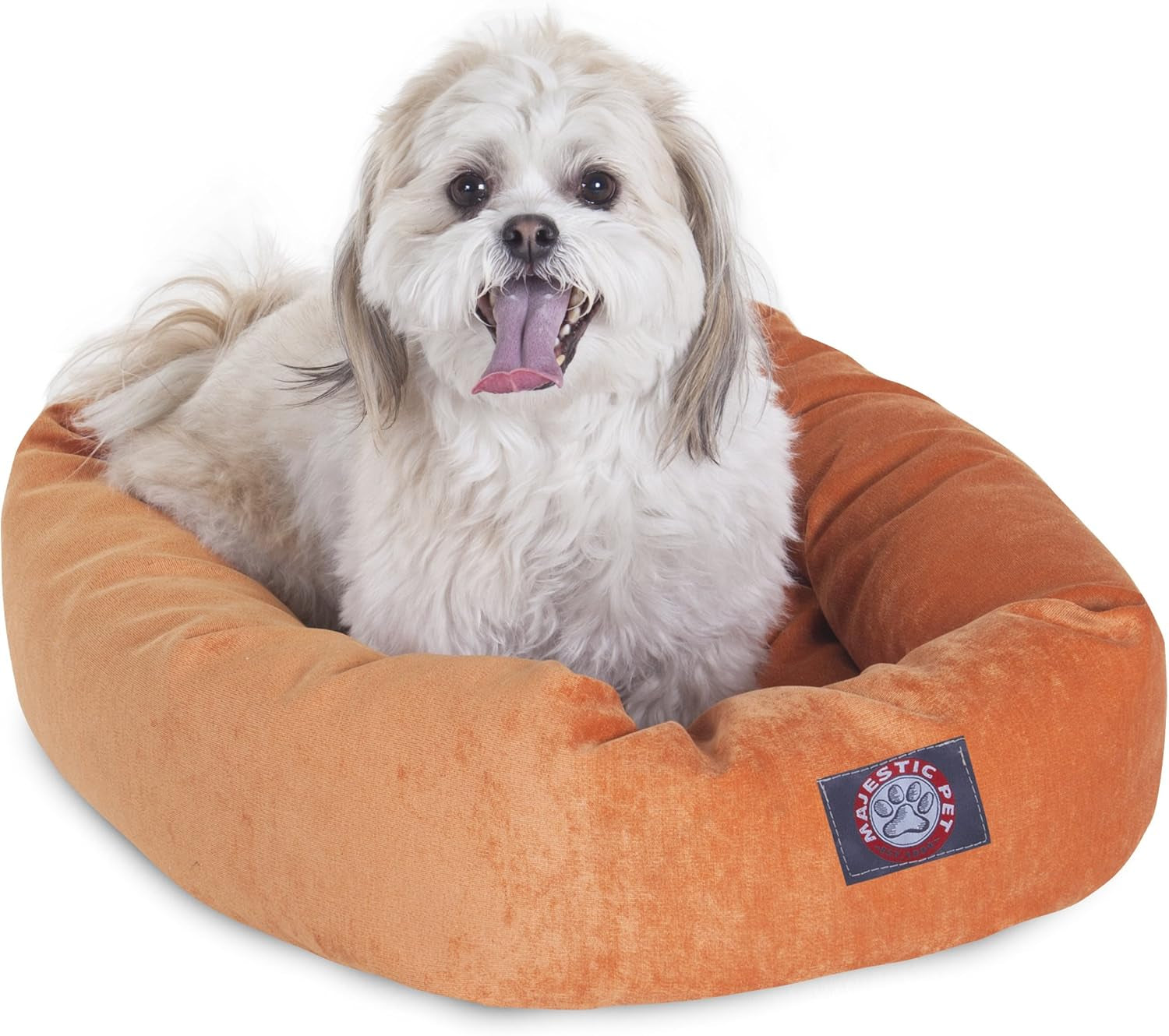 52 Inch Micro Velvet Calming Dog Bed Washable – Cozy Soft round Dog Bed with Spine for Head Support - Fluffy Donut Puppy Mat 52X35X11 (Inch) X- Large – Azure