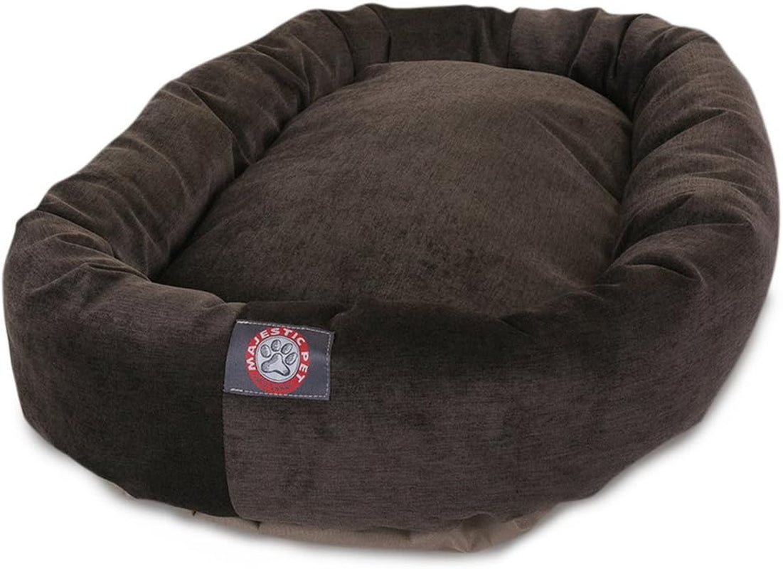 52 Inch Micro Velvet Calming Dog Bed Washable – Cozy Soft round Dog Bed with Spine for Head Support - Fluffy Donut Puppy Mat 52X35X11 (Inch) X- Large – Azure