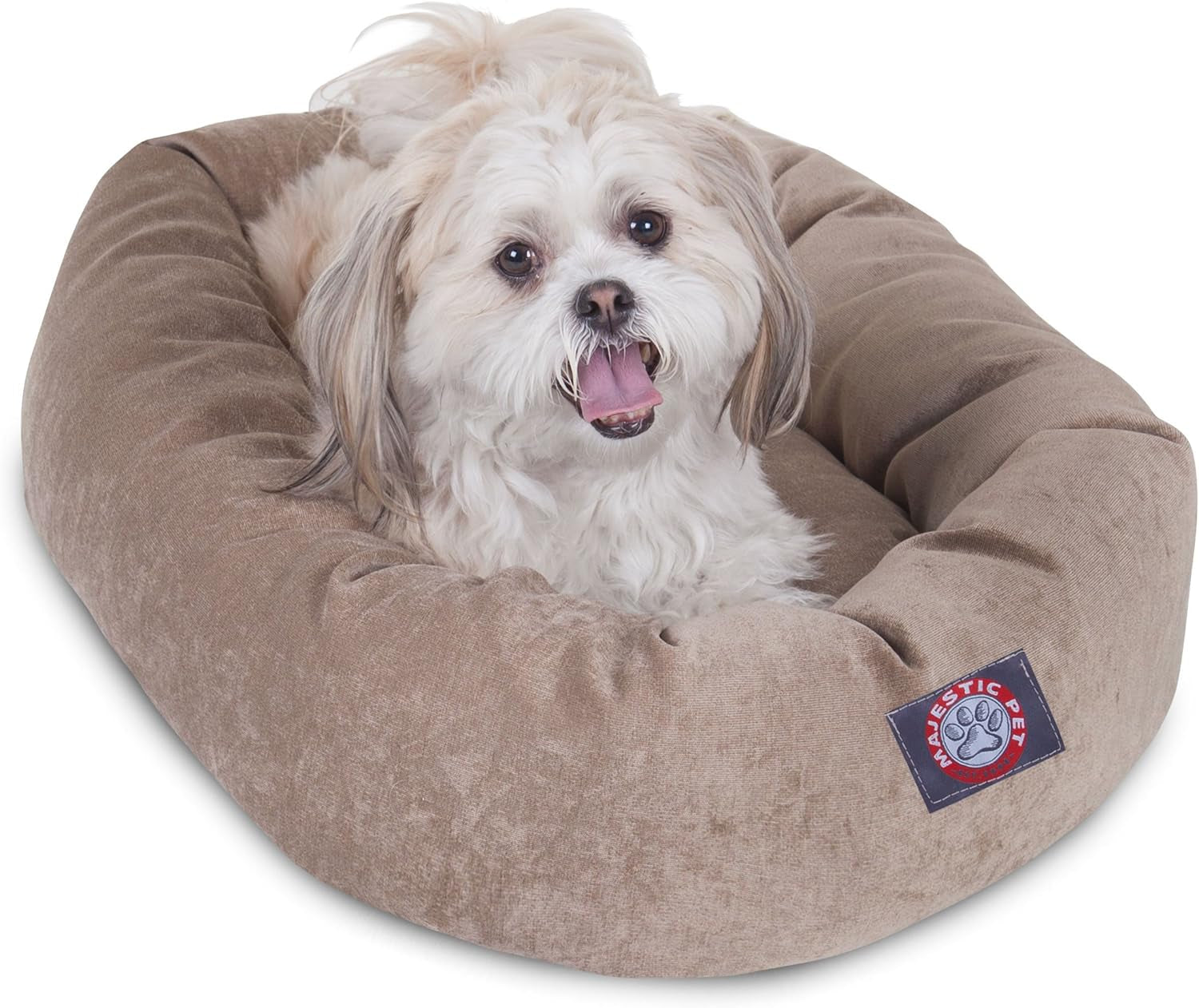 52 Inch Micro Velvet Calming Dog Bed Washable – Cozy Soft round Dog Bed with Spine for Head Support - Fluffy Donut Puppy Mat 52X35X11 (Inch) X- Large – Azure