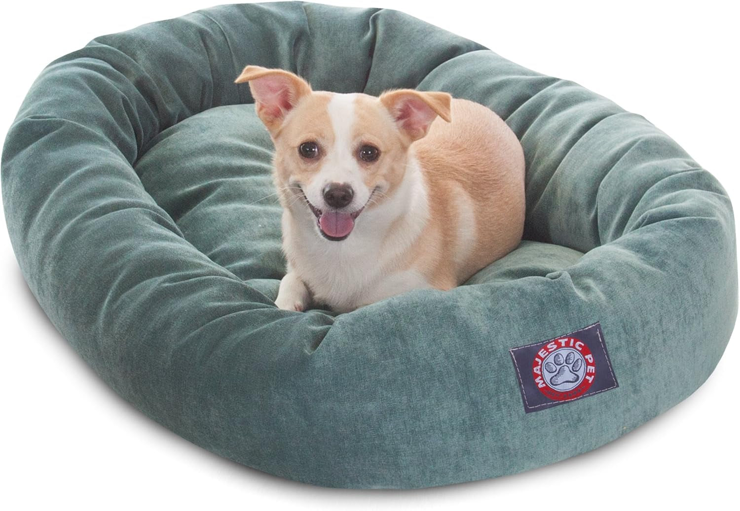52 Inch Micro Velvet Calming Dog Bed Washable – Cozy Soft round Dog Bed with Spine for Head Support - Fluffy Donut Puppy Mat 52X35X11 (Inch) X- Large – Azure