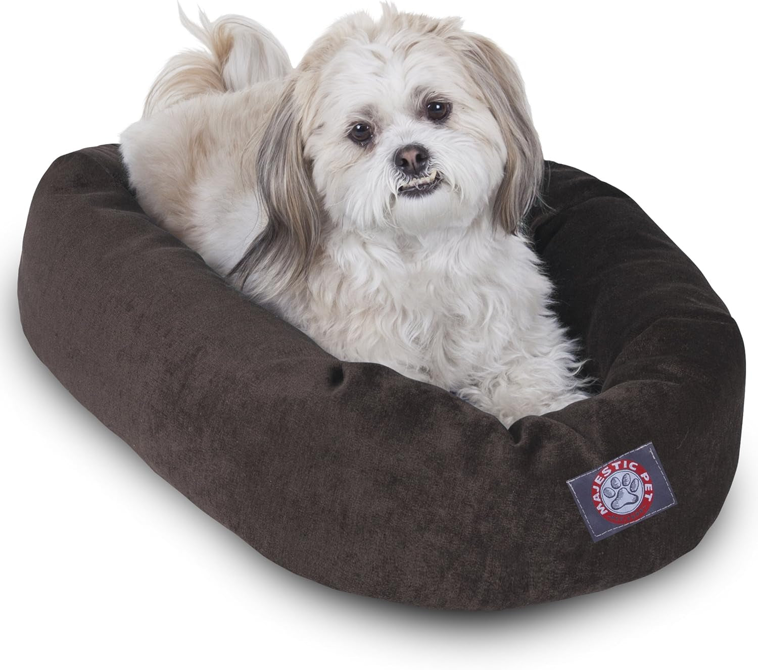 52 Inch Micro Velvet Calming Dog Bed Washable – Cozy Soft round Dog Bed with Spine for Head Support - Fluffy Donut Puppy Mat 52X35X11 (Inch) X- Large – Azure