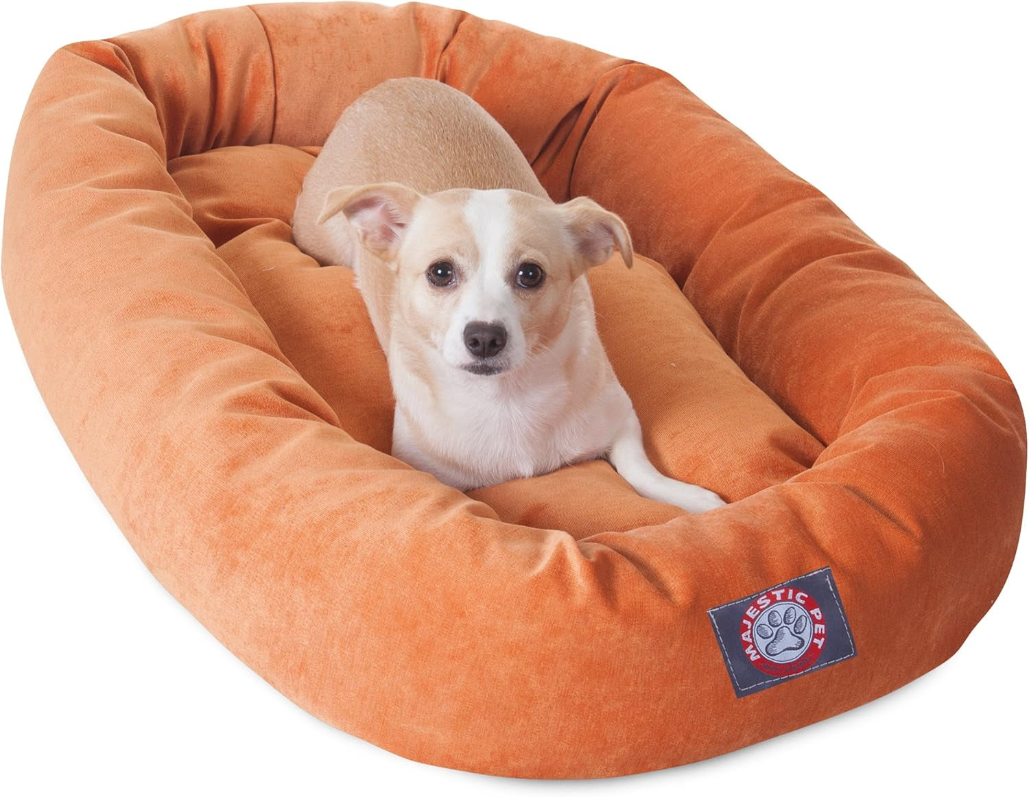 52 Inch Micro Velvet Calming Dog Bed Washable – Cozy Soft round Dog Bed with Spine for Head Support - Fluffy Donut Puppy Mat 52X35X11 (Inch) X- Large – Azure