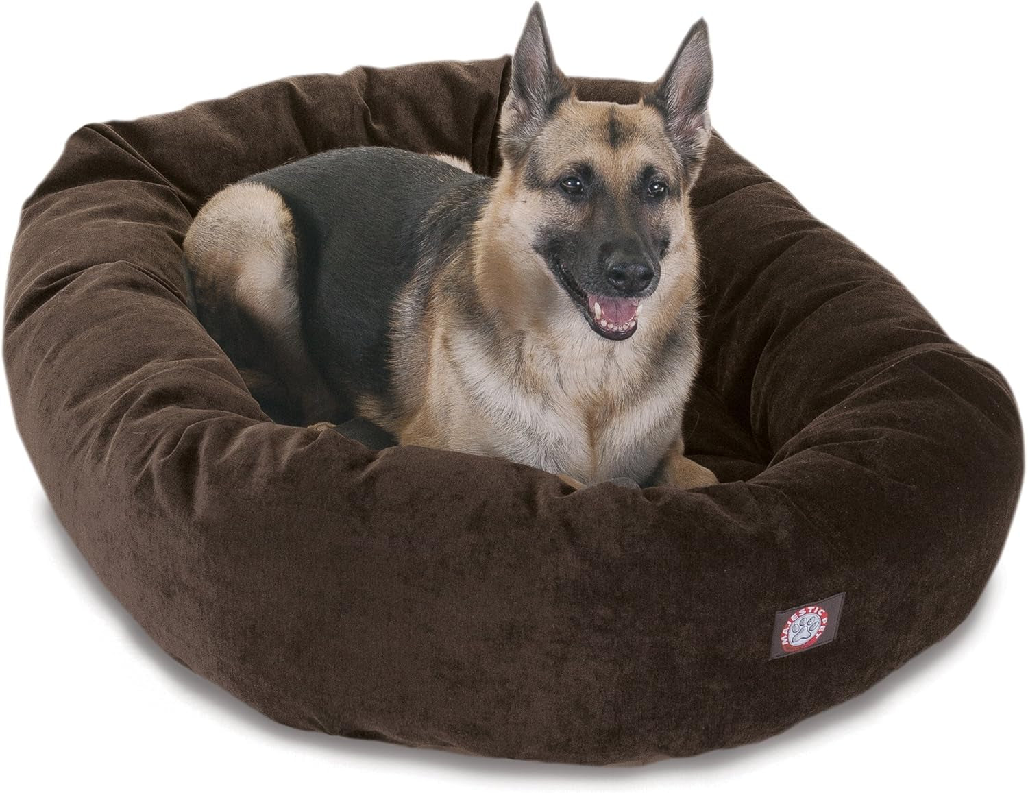 52 Inch Micro Velvet Calming Dog Bed Washable – Cozy Soft round Dog Bed with Spine for Head Support - Fluffy Donut Puppy Mat 52X35X11 (Inch) X- Large – Azure