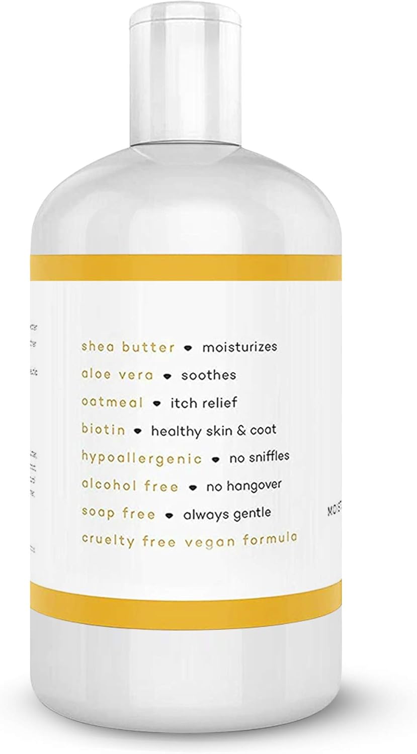 Dog Shampoo for Smelly Dogs - Skin-Friendly, Oatmeal Dog Shampoo and Conditioner for Dry and Sensitive Skin - Moisturizing Puppy Wash Shampoo, Calming Lavender Scent, 16Oz