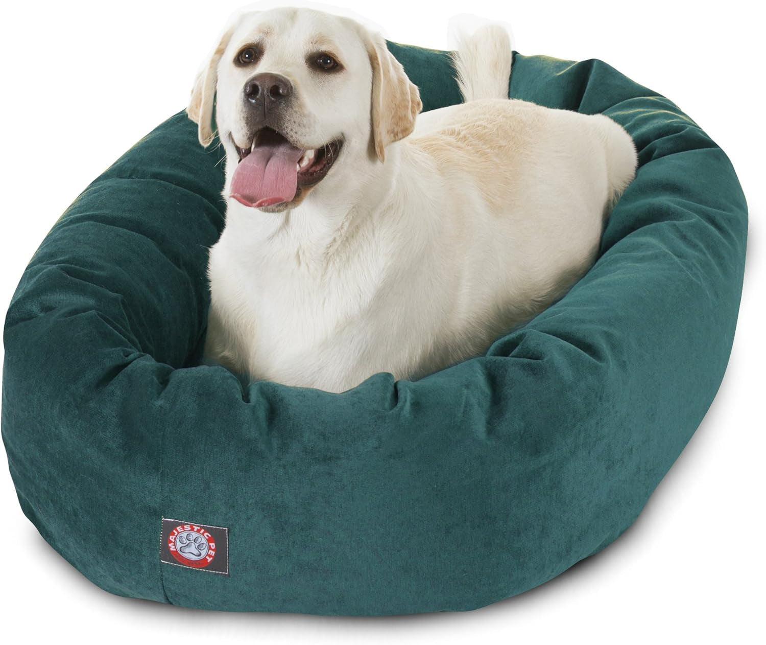 52 Inch Micro Velvet Calming Dog Bed Washable – Cozy Soft round Dog Bed with Spine for Head Support - Fluffy Donut Puppy Mat 52X35X11 (Inch) X- Large – Azure