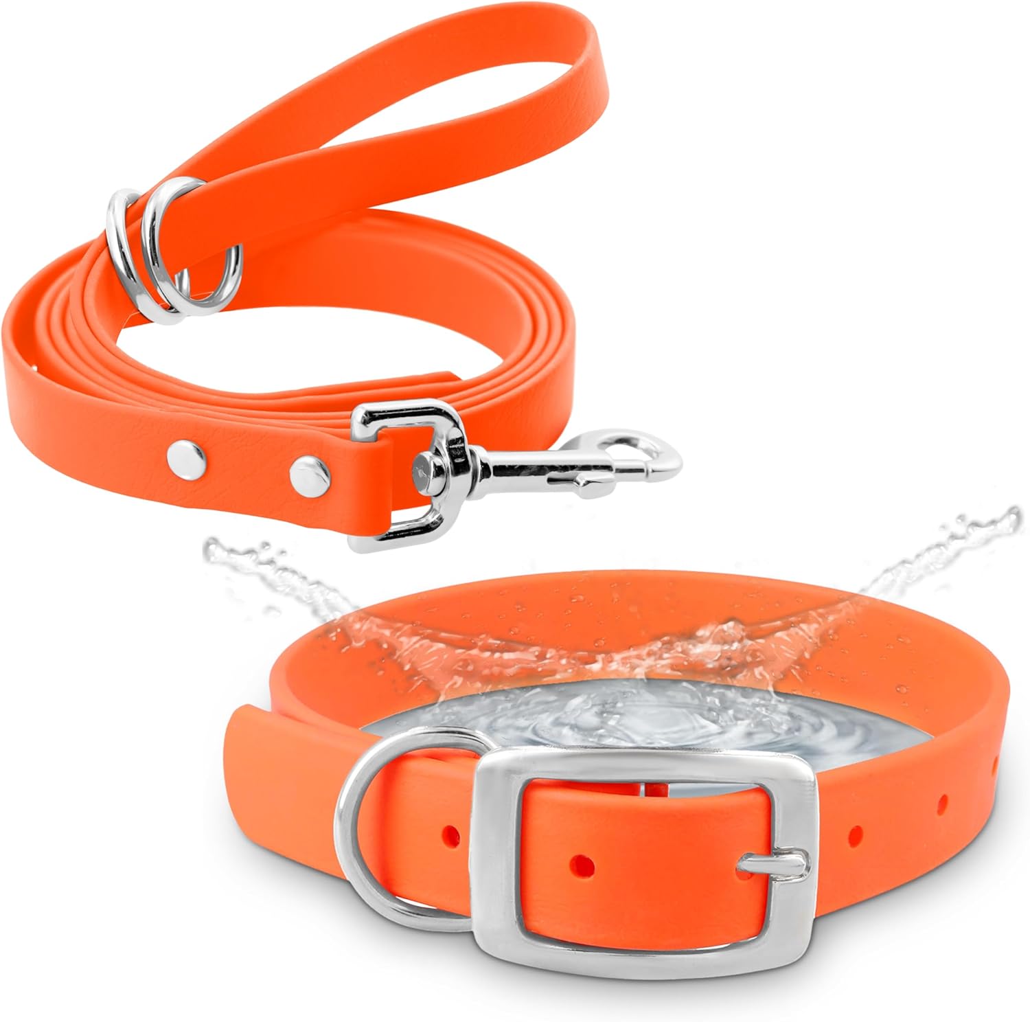 Medium Pink Dog Collar with Heavy Duty Double Buckle & D Ring | Vinyl Coated, Custom Fit, Adjustable Biothane Dog Collar | Chew Resistant Waterproof Collar for Dogs