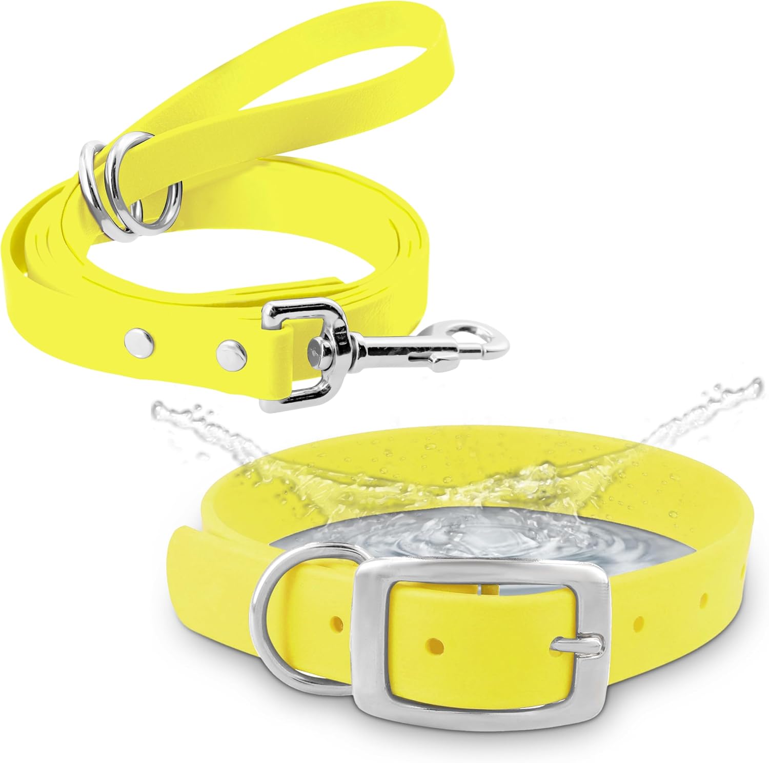 Medium Pink Dog Collar with Heavy Duty Double Buckle & D Ring | Vinyl Coated, Custom Fit, Adjustable Biothane Dog Collar | Chew Resistant Waterproof Collar for Dogs