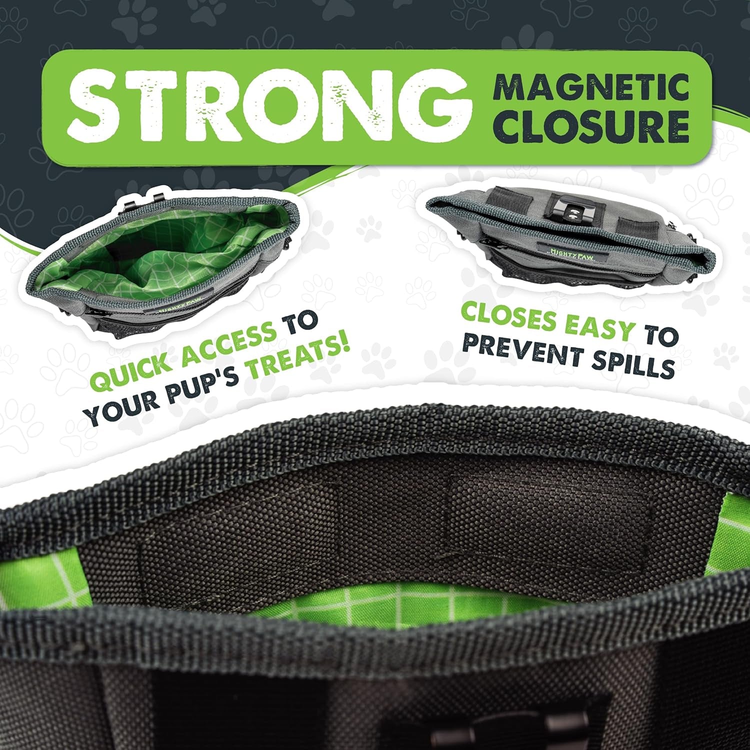 Dog Treat Pouch | No Spill Magenetic Clasp - Hands-Free Pouches for Training - Pets Training Treat Pouches for Dog Walks - Pet Bags Pouch - Built in Poop Bag Holder