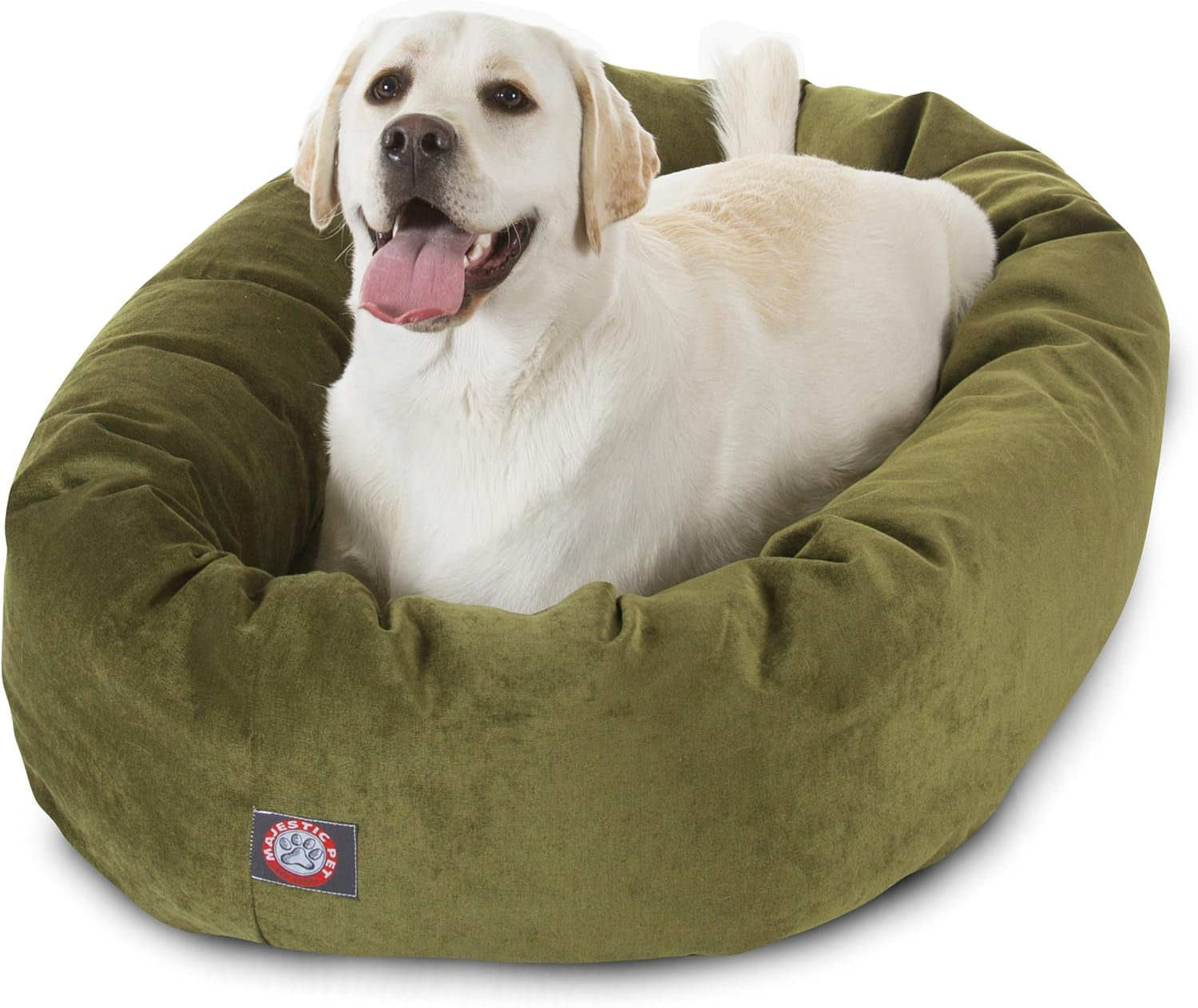 52 Inch Micro Velvet Calming Dog Bed Washable – Cozy Soft round Dog Bed with Spine for Head Support - Fluffy Donut Puppy Mat 52X35X11 (Inch) X- Large – Azure
