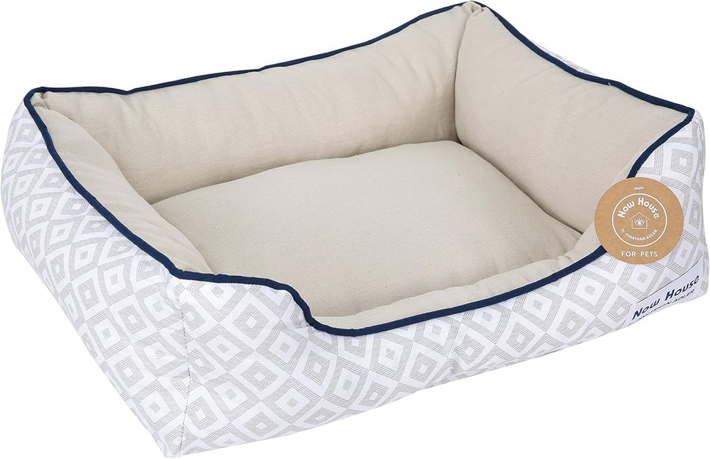 Now House for Pets Grey Diamond Cuddler Dog Bed, Small Dog Bed, Washable, Cotton/Poly Blend, 24.0"L X 19.0"W X 8.0"Th