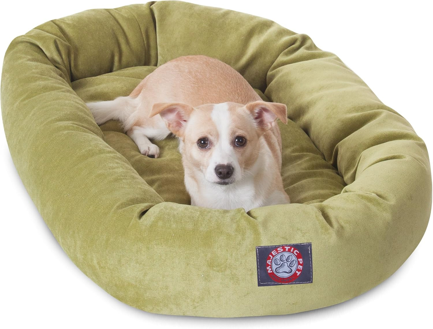 52 Inch Micro Velvet Calming Dog Bed Washable – Cozy Soft round Dog Bed with Spine for Head Support - Fluffy Donut Puppy Mat 52X35X11 (Inch) X- Large – Azure