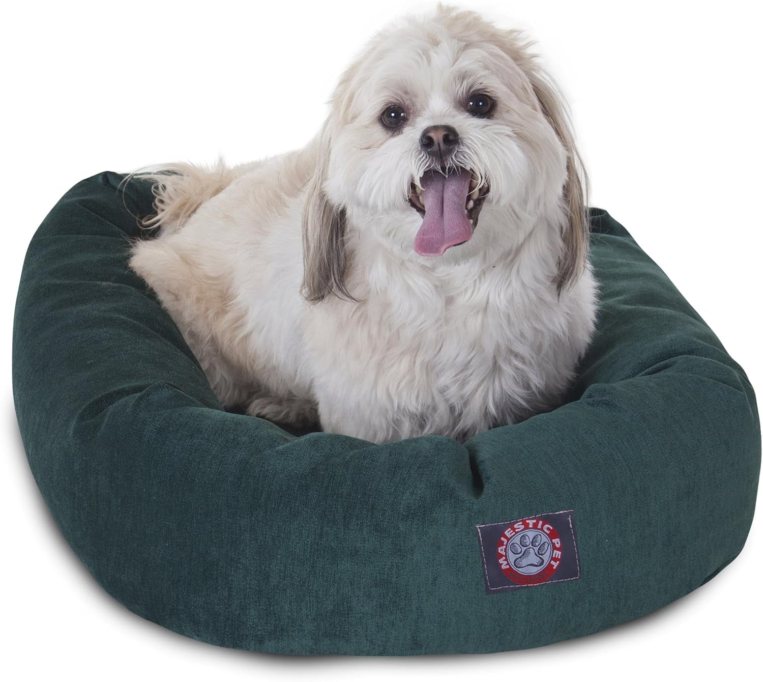 52 Inch Micro Velvet Calming Dog Bed Washable – Cozy Soft round Dog Bed with Spine for Head Support - Fluffy Donut Puppy Mat 52X35X11 (Inch) X- Large – Azure