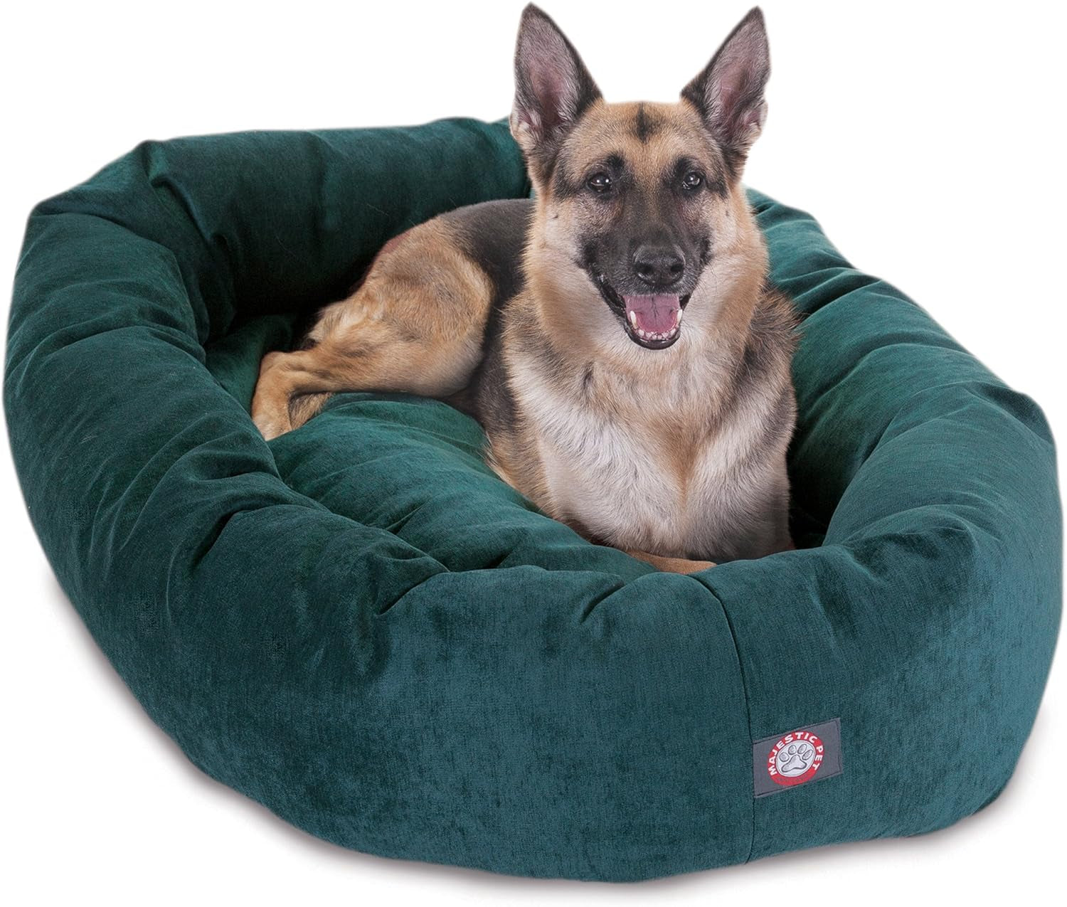 52 Inch Micro Velvet Calming Dog Bed Washable – Cozy Soft round Dog Bed with Spine for Head Support - Fluffy Donut Puppy Mat 52X35X11 (Inch) X- Large – Azure