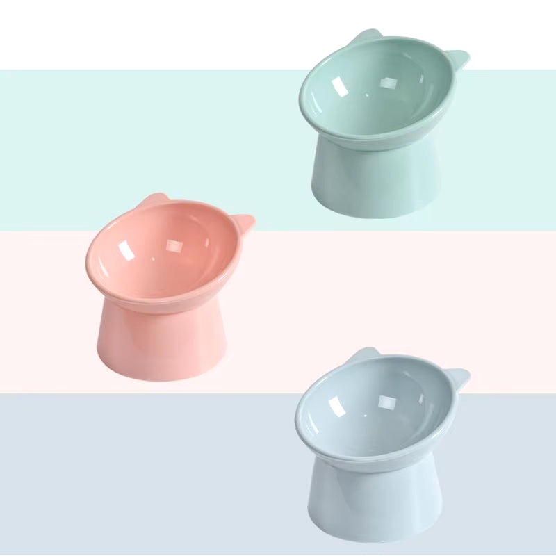 Pet Dog Cat Bowl with Raised Stand Pet Food Cat Feeder Protect Cervical Vertebra Cat Food Bowl for Dogs Pet Products