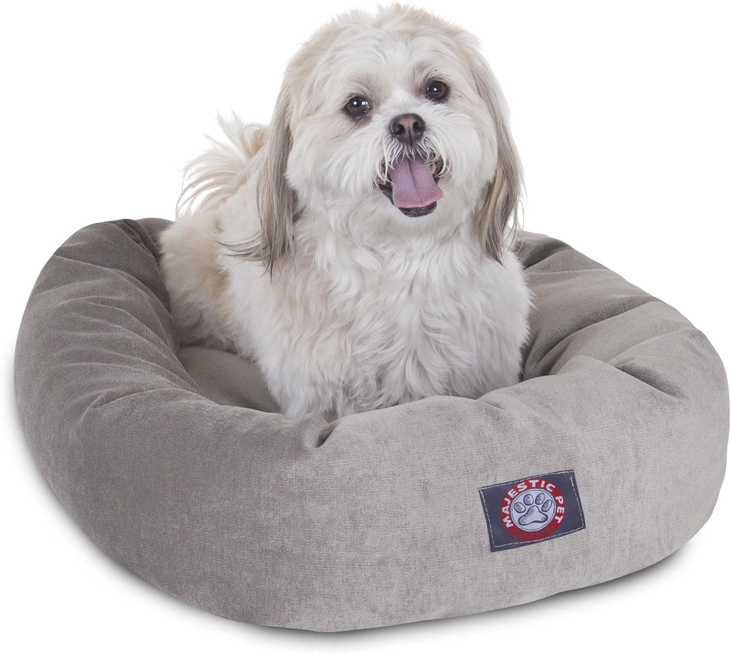 52 Inch Micro Velvet Calming Dog Bed Washable – Cozy Soft round Dog Bed with Spine for Head Support - Fluffy Donut Puppy Mat 52X35X11 (Inch) X- Large – Azure