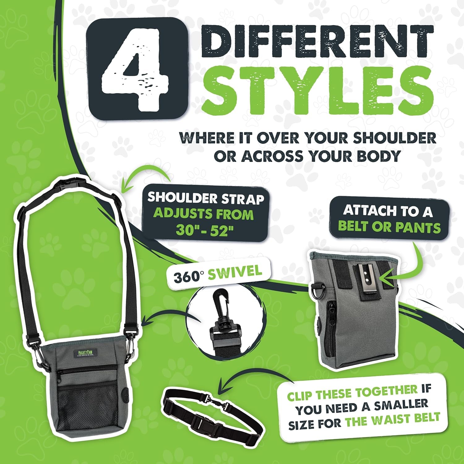 Dog Treat Pouch | No Spill Magenetic Clasp - Hands-Free Pouches for Training - Pets Training Treat Pouches for Dog Walks - Pet Bags Pouch - Built in Poop Bag Holder