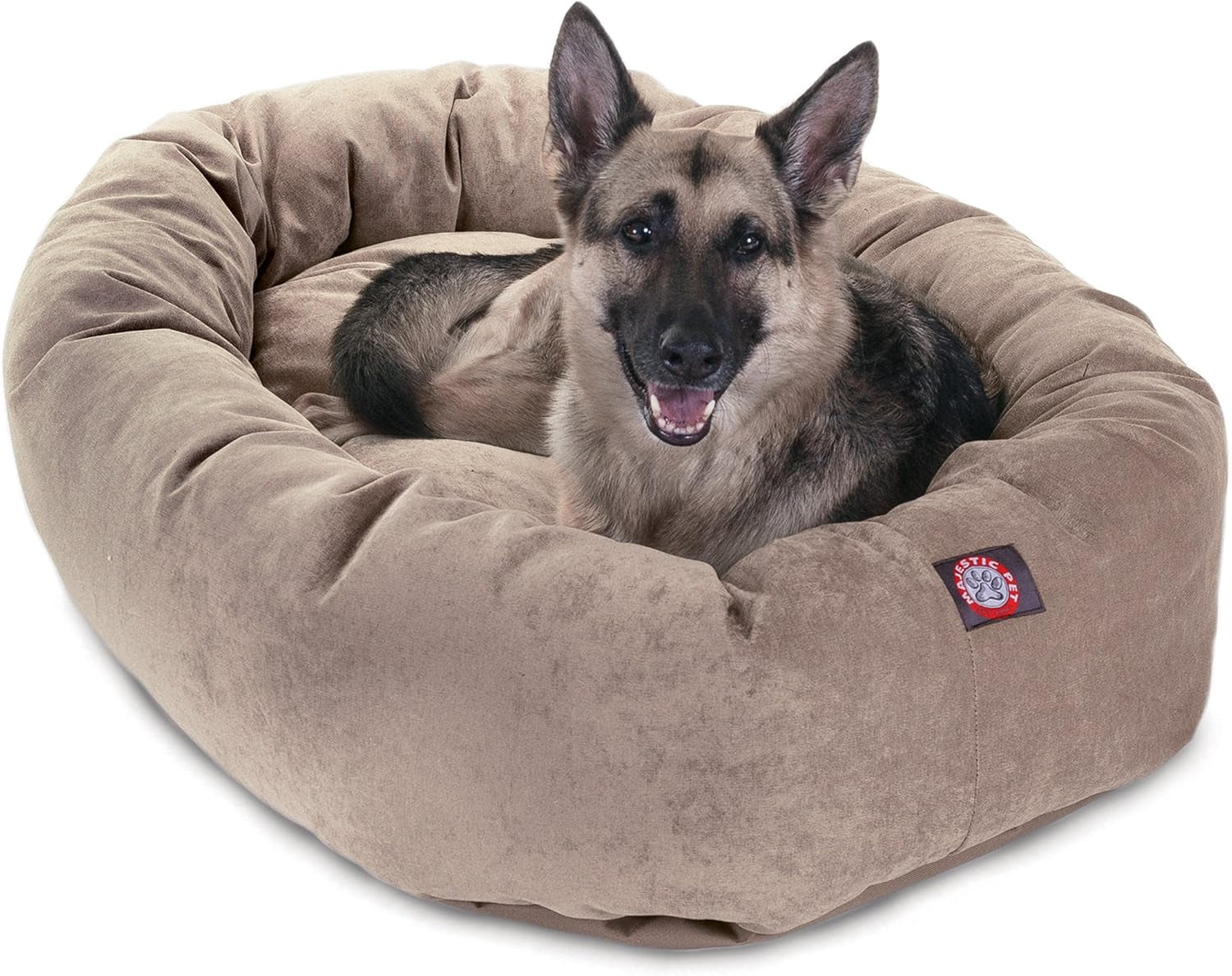 52 Inch Micro Velvet Calming Dog Bed Washable – Cozy Soft round Dog Bed with Spine for Head Support - Fluffy Donut Puppy Mat 52X35X11 (Inch) X- Large – Azure