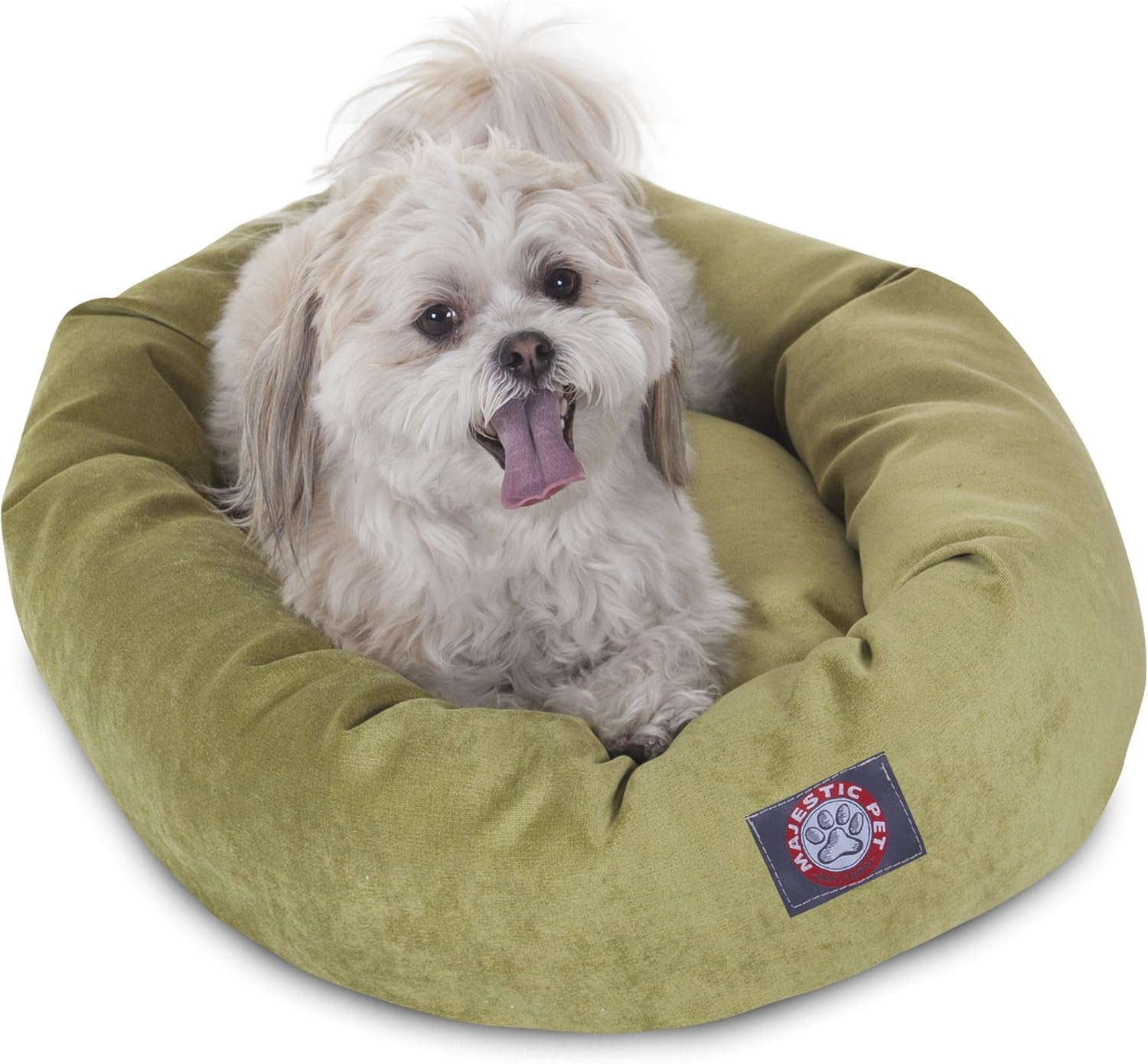 52 Inch Micro Velvet Calming Dog Bed Washable – Cozy Soft round Dog Bed with Spine for Head Support - Fluffy Donut Puppy Mat 52X35X11 (Inch) X- Large – Azure