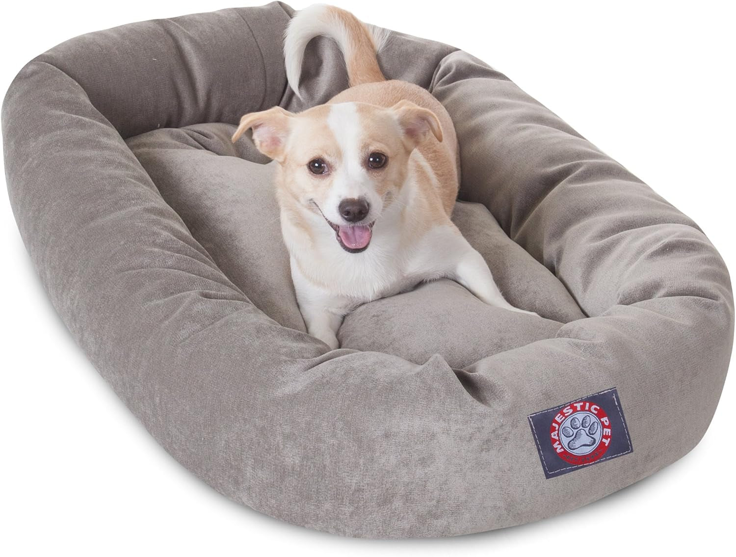 52 Inch Micro Velvet Calming Dog Bed Washable – Cozy Soft round Dog Bed with Spine for Head Support - Fluffy Donut Puppy Mat 52X35X11 (Inch) X- Large – Azure