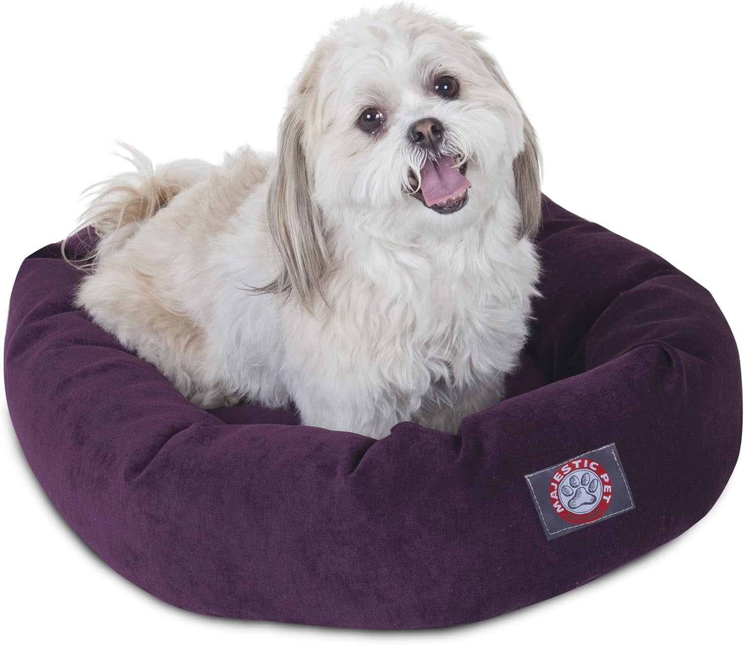 52 Inch Micro Velvet Calming Dog Bed Washable – Cozy Soft round Dog Bed with Spine for Head Support - Fluffy Donut Puppy Mat 52X35X11 (Inch) X- Large – Azure