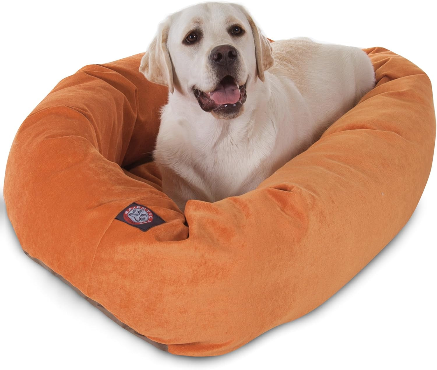 52 Inch Micro Velvet Calming Dog Bed Washable – Cozy Soft round Dog Bed with Spine for Head Support - Fluffy Donut Puppy Mat 52X35X11 (Inch) X- Large – Azure