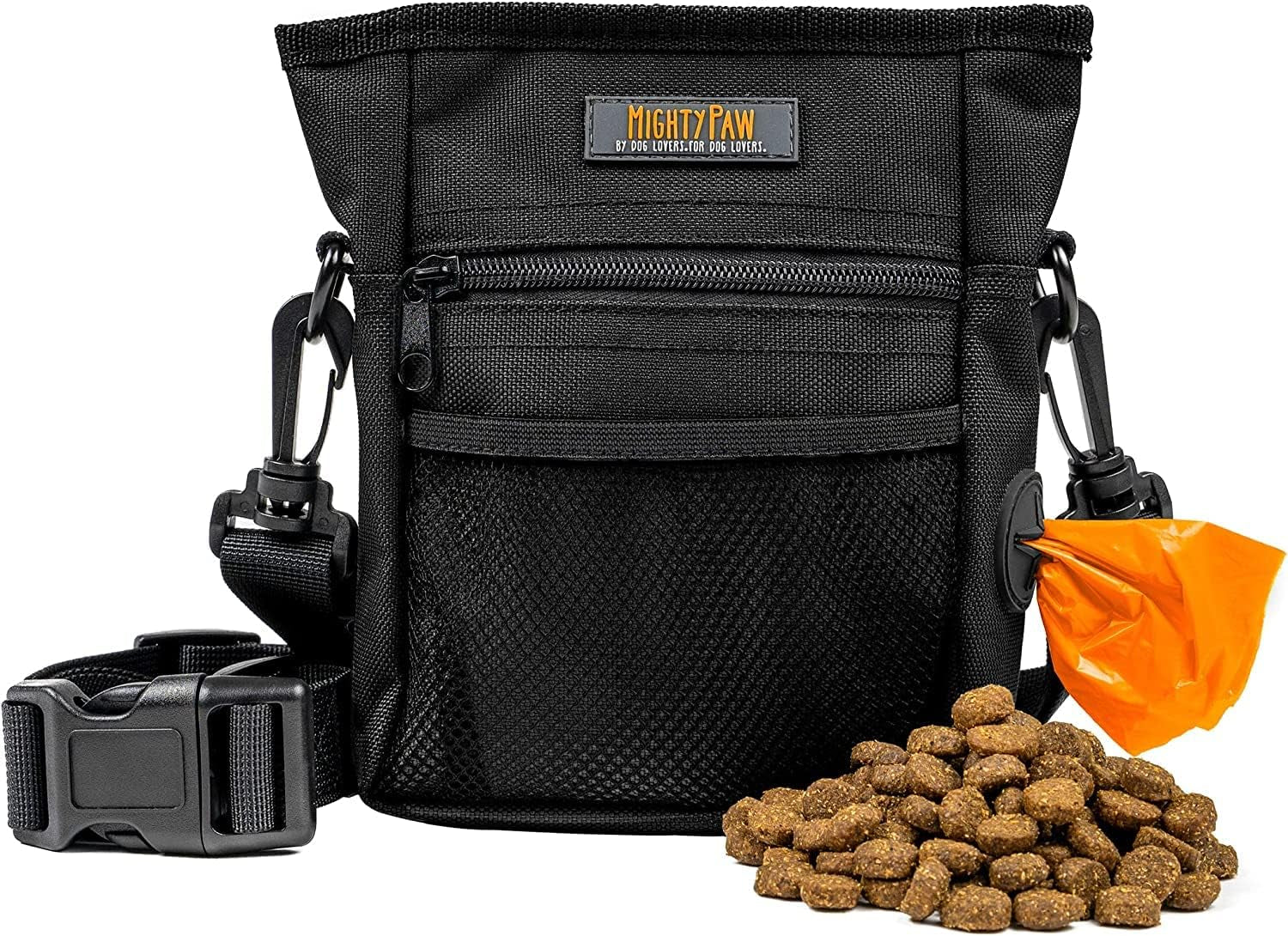 Dog Treat Pouch | No Spill Magenetic Clasp - Hands-Free Pouches for Training - Pets Training Treat Pouches for Dog Walks - Pet Bags Pouch - Built in Poop Bag Holder