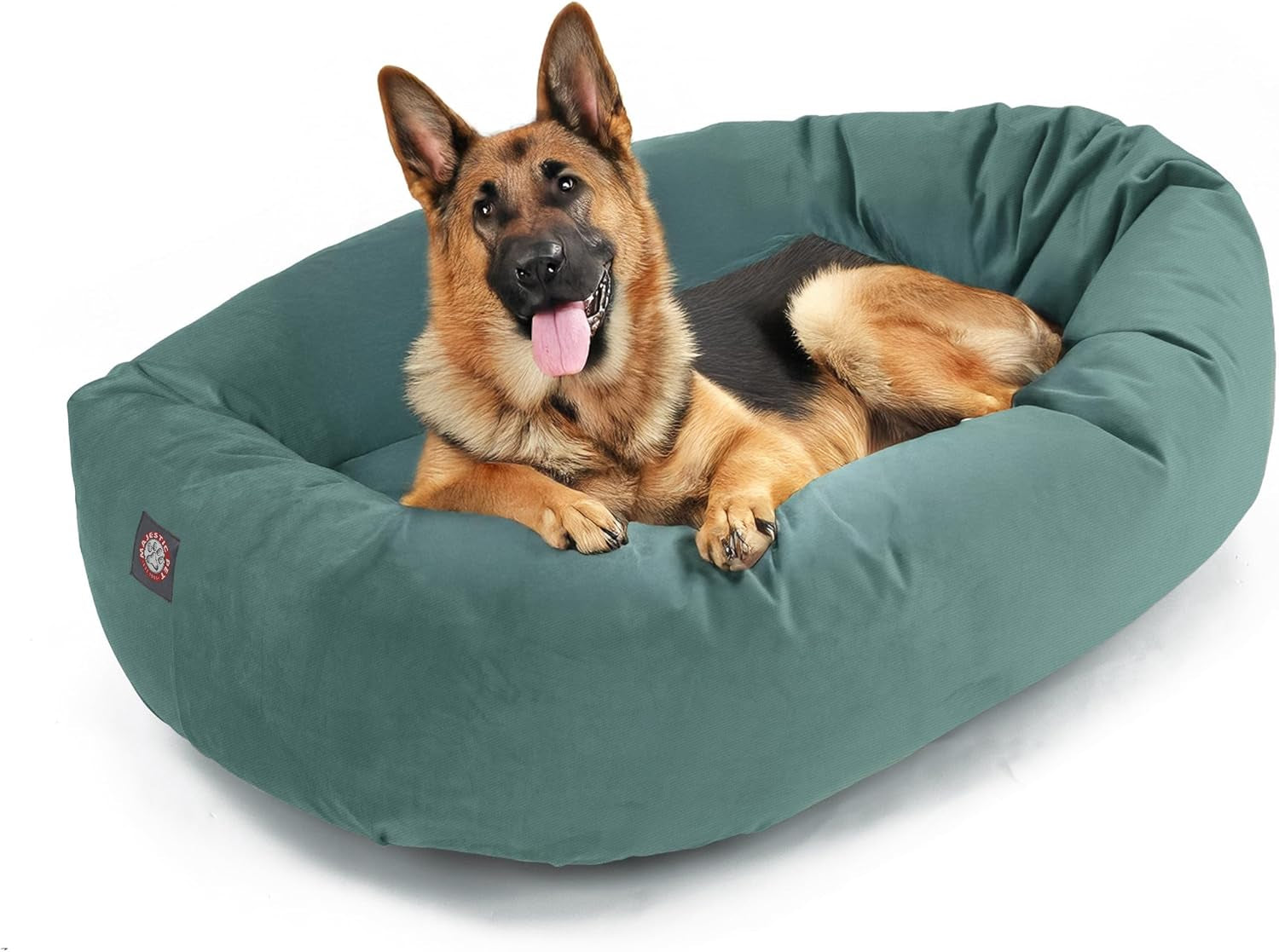 52 Inch Micro Velvet Calming Dog Bed Washable – Cozy Soft round Dog Bed with Spine for Head Support - Fluffy Donut Puppy Mat 52X35X11 (Inch) X- Large – Azure